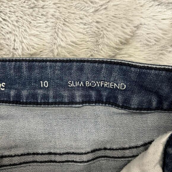 Calvin Klein Jeans Women 10 Slim Boyfriend Stretch Blue Denim Straight Leg Chic - Picture 4 of 8